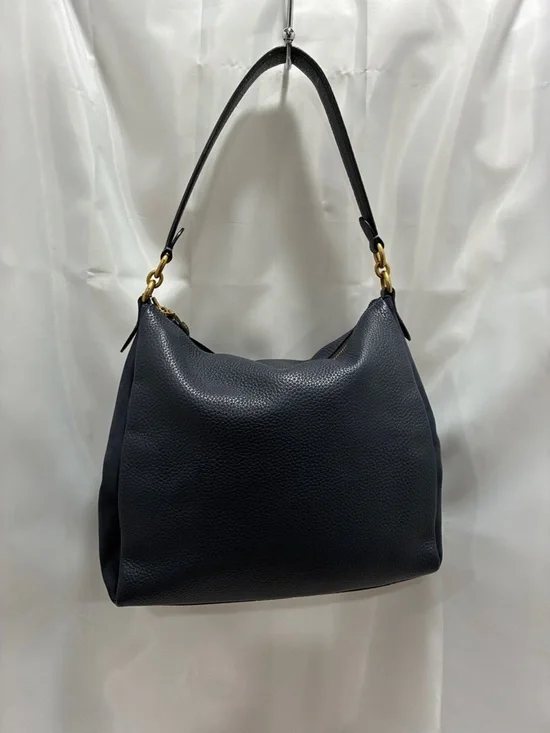 Dark navy blue Pebbled Leather Shoulder Bag EUC no callouts on this bag, - Picture 4 of 13
